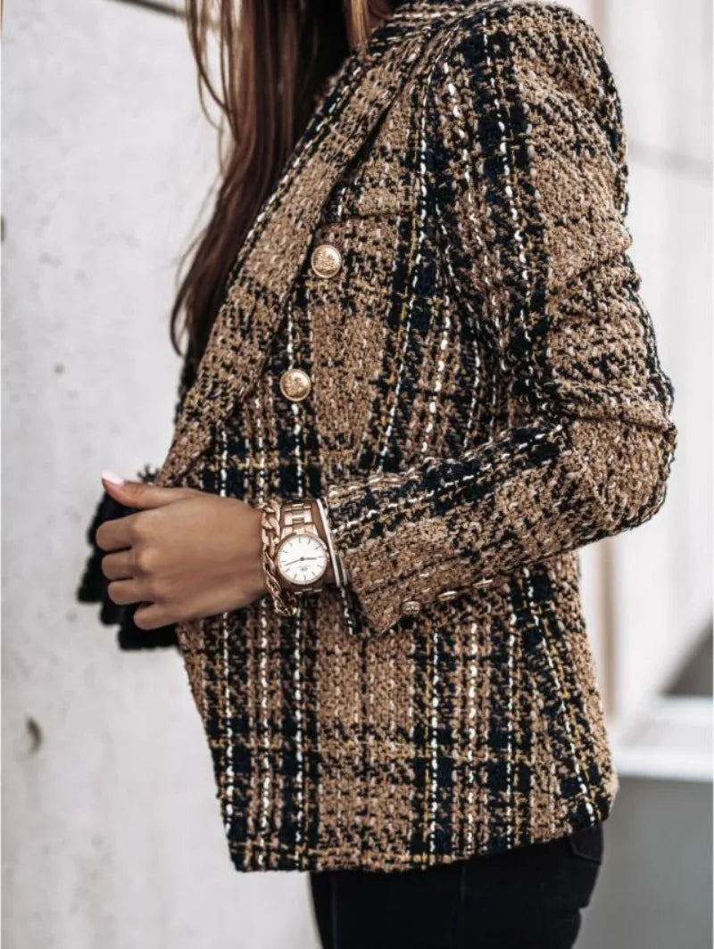 Geruite Dubbelrijige Blazer