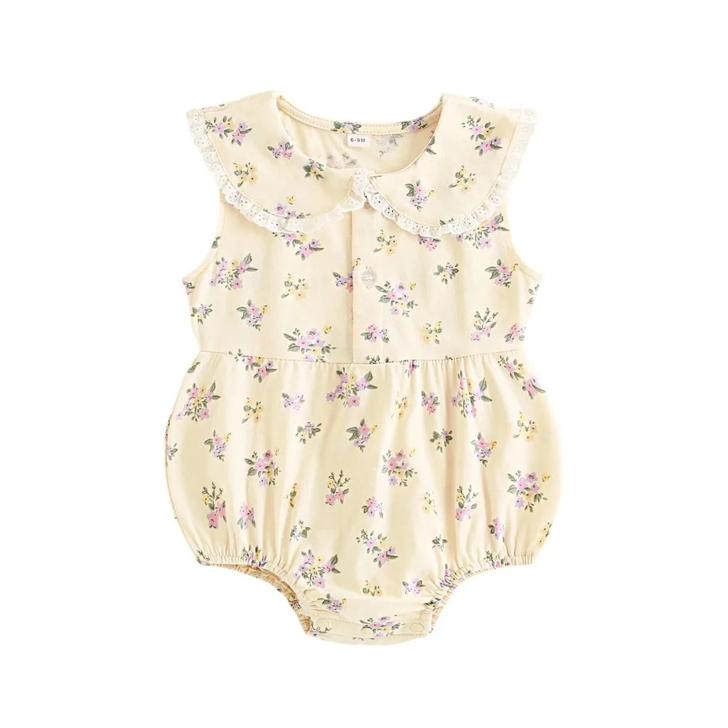Babybodysuit met kant, mouwloos