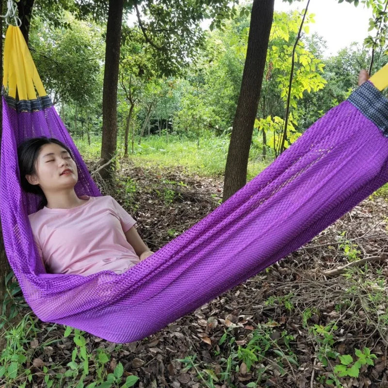 Outdoor hangmat met ice silk mesh materiaal en anti-tip ontwerp