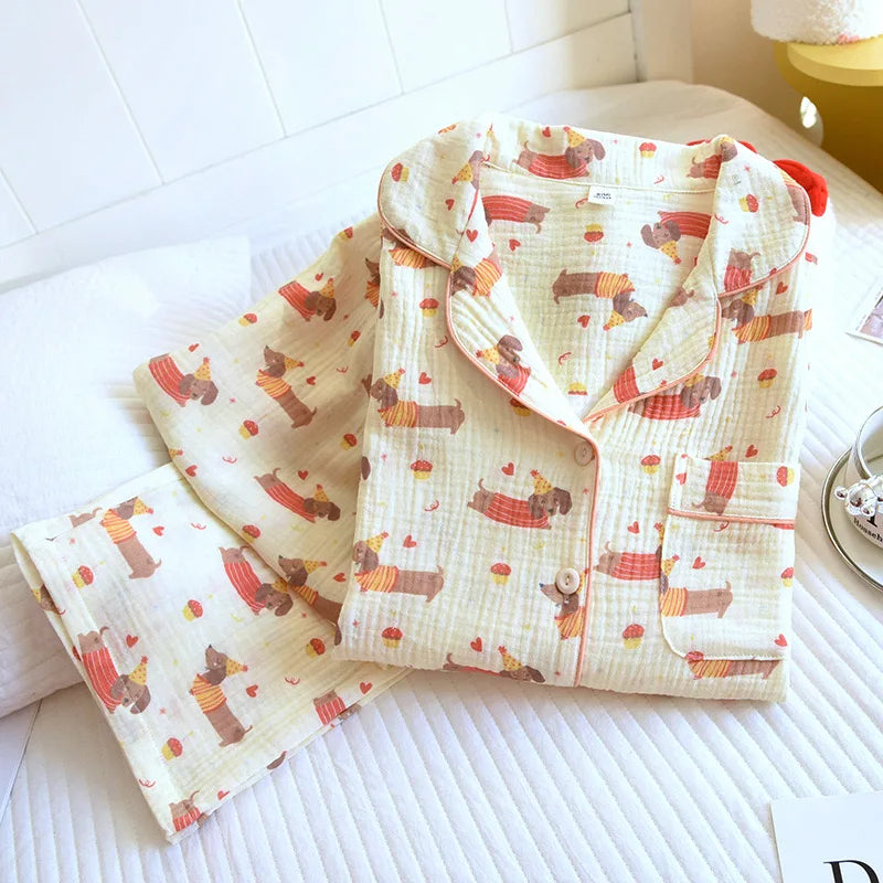 Katoenen pyjama met bloemenprint - afbeelding 32