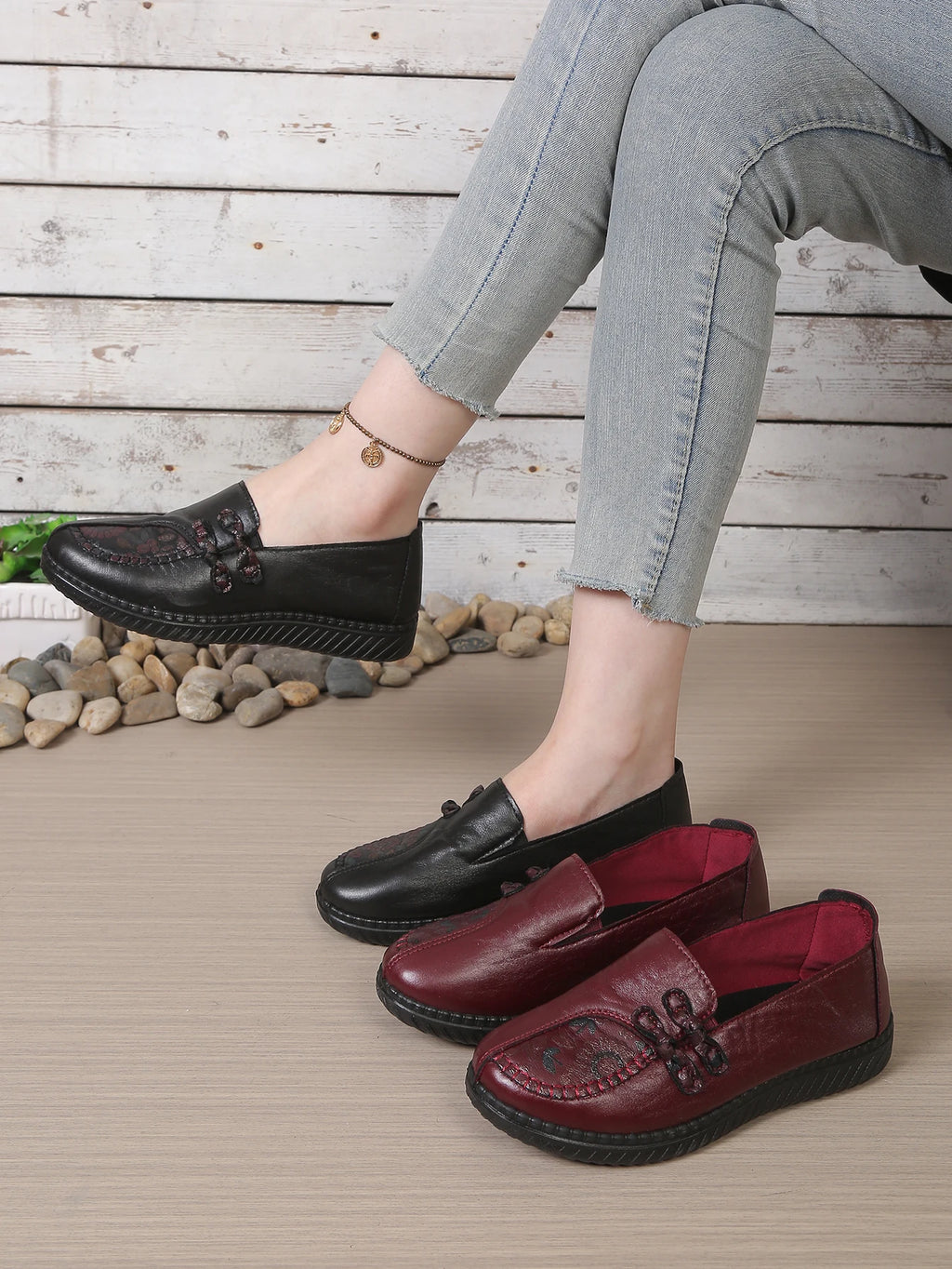 Damesloafers met bloemmotief - afbeelding 6
