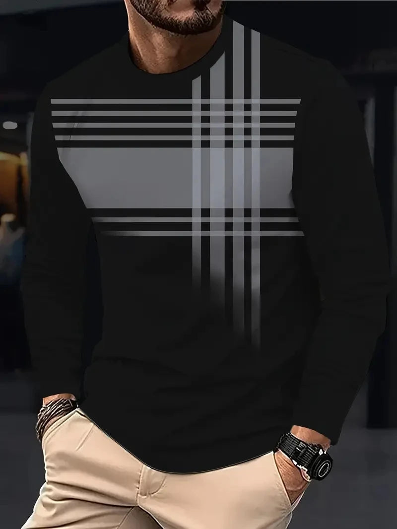 Gestreepte longsleeve met ronde hals - afbeelding 9