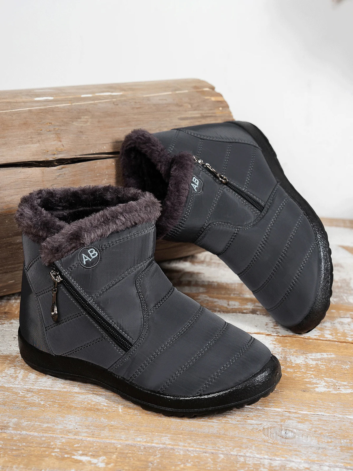 Gewatteerde snowboots met rits - afbeelding 11