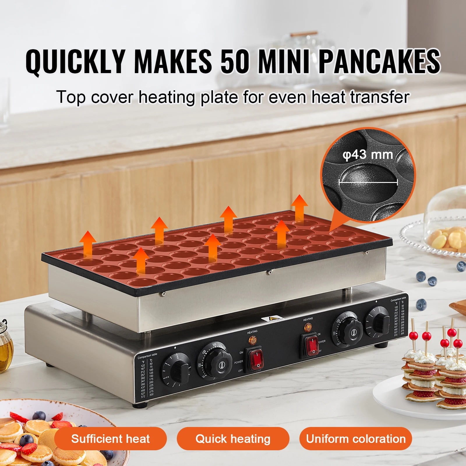 50 heerlijke mini poffertjes, mini pannenkoeken