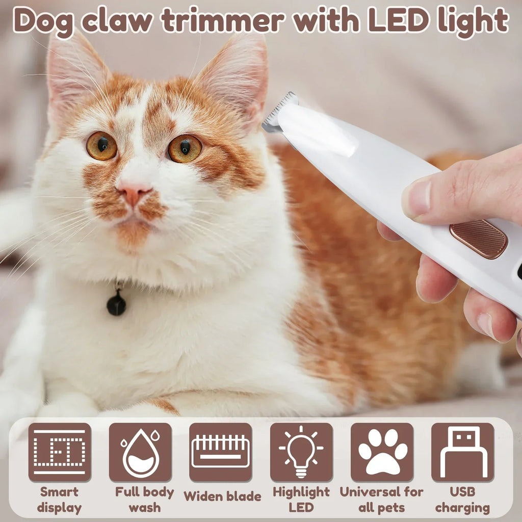 Waterdichte honden- en kattentrimmer met LED-verlichting