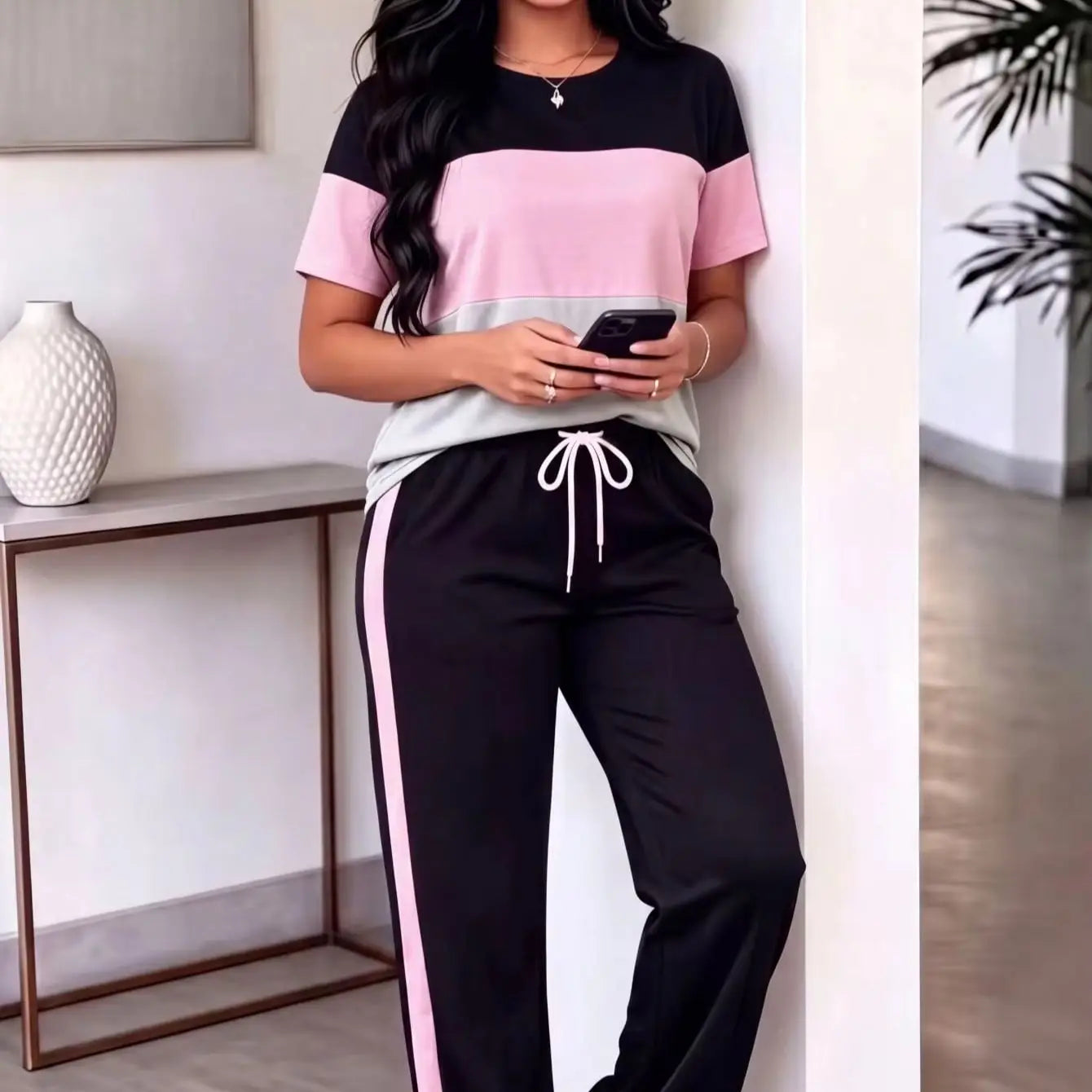 Gestreepte T-shirt set