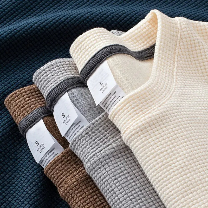 Wafel-T-shirt met ronde hals - afbeelding 4