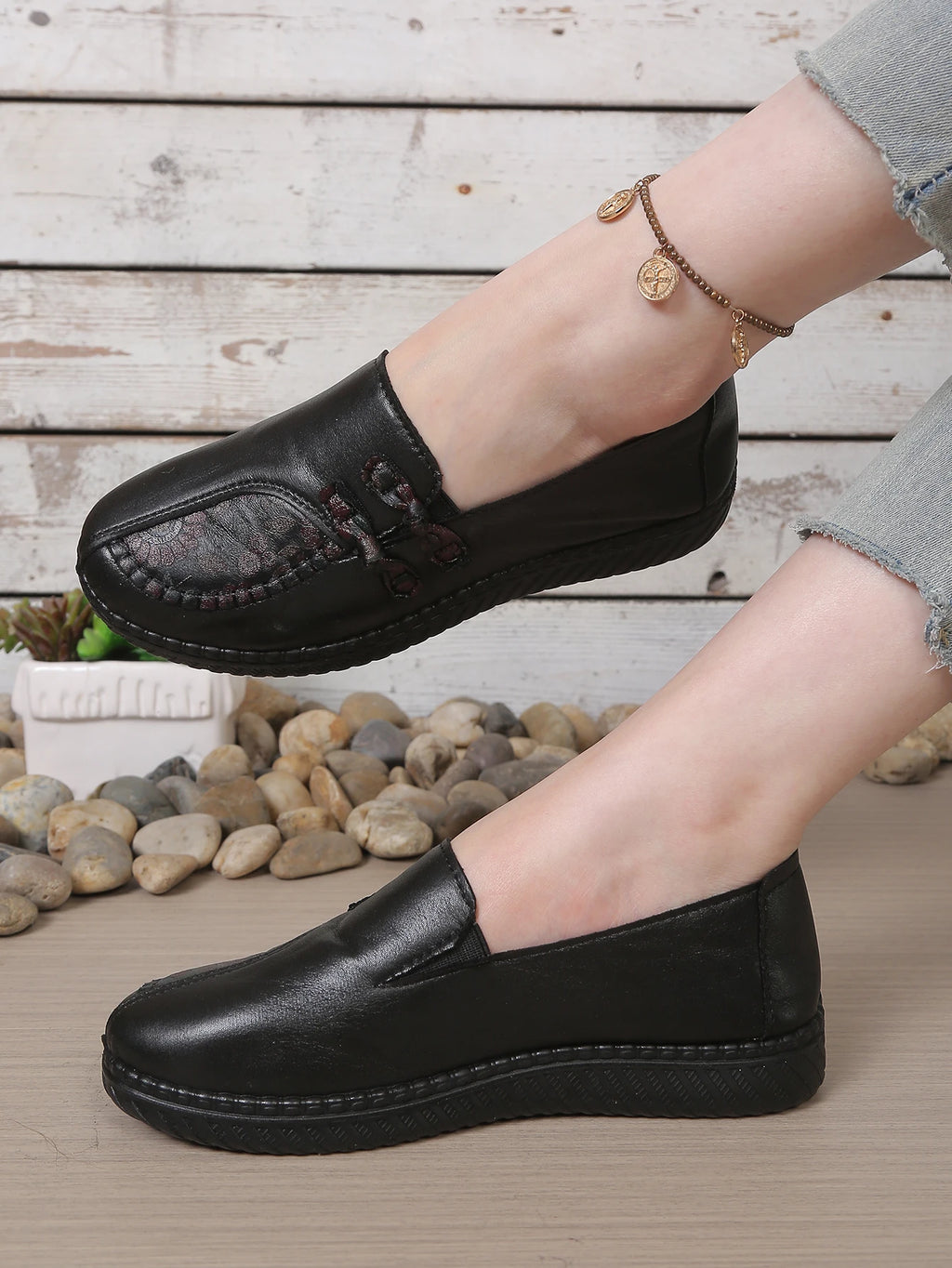 Damesloafers met bloemmotief - afbeelding 12