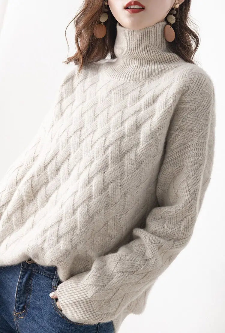 Oversized coltrui met vlechtpatroon - afbeelding 14