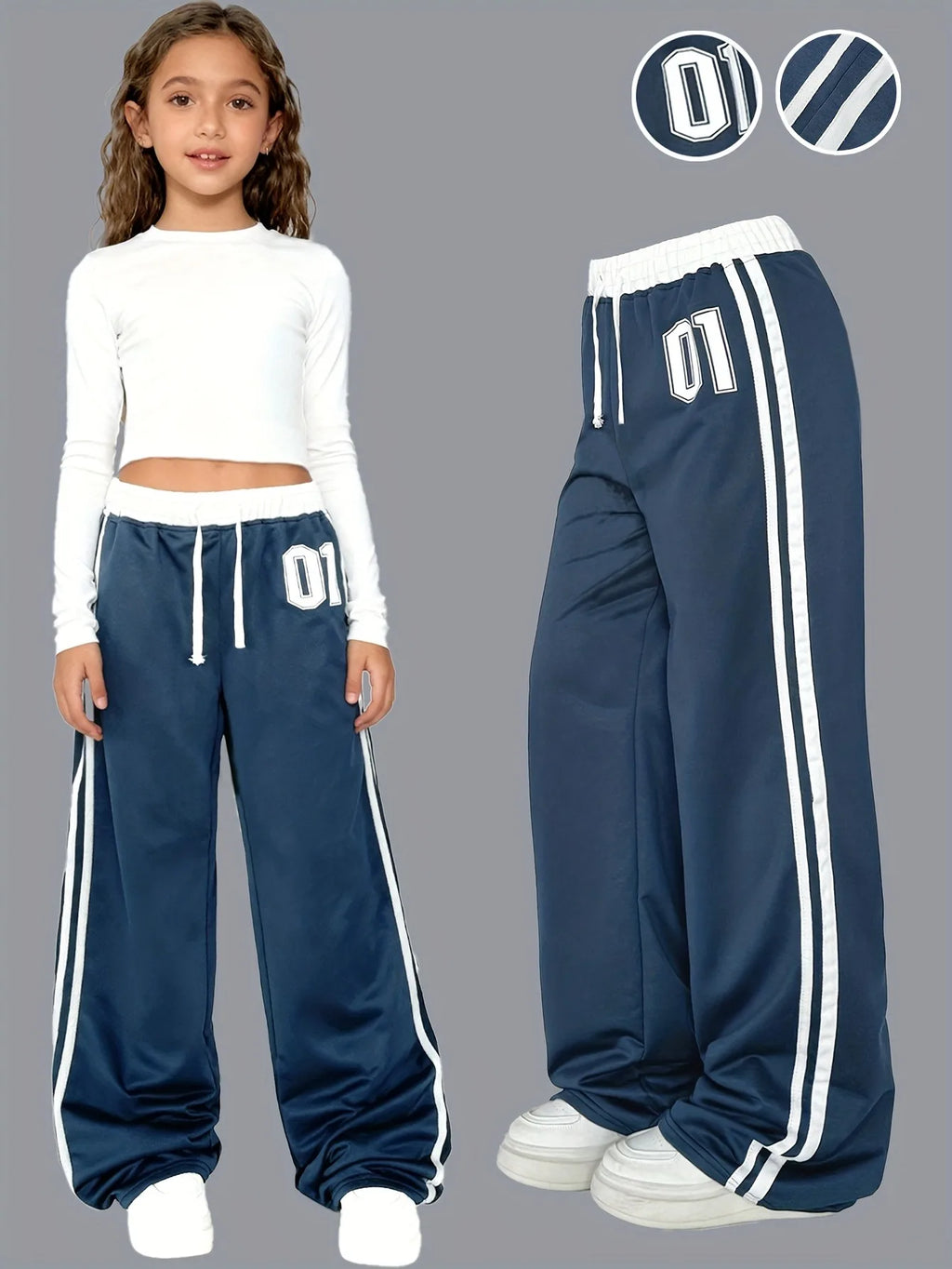 Wide leg sportieve casual broek
