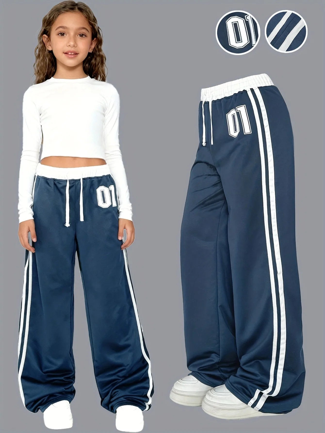 Wide leg sportieve casual broek