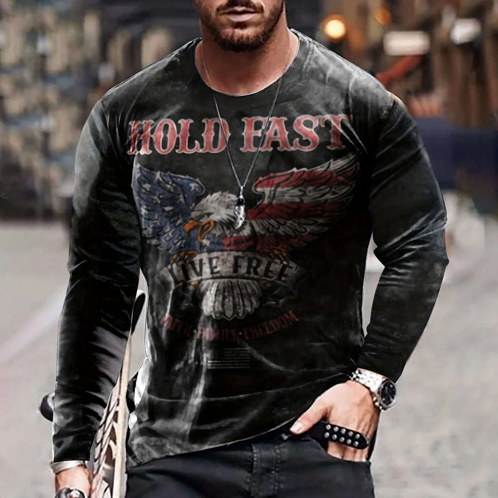Vintage longsleeve met vlagprint - afbeelding 12