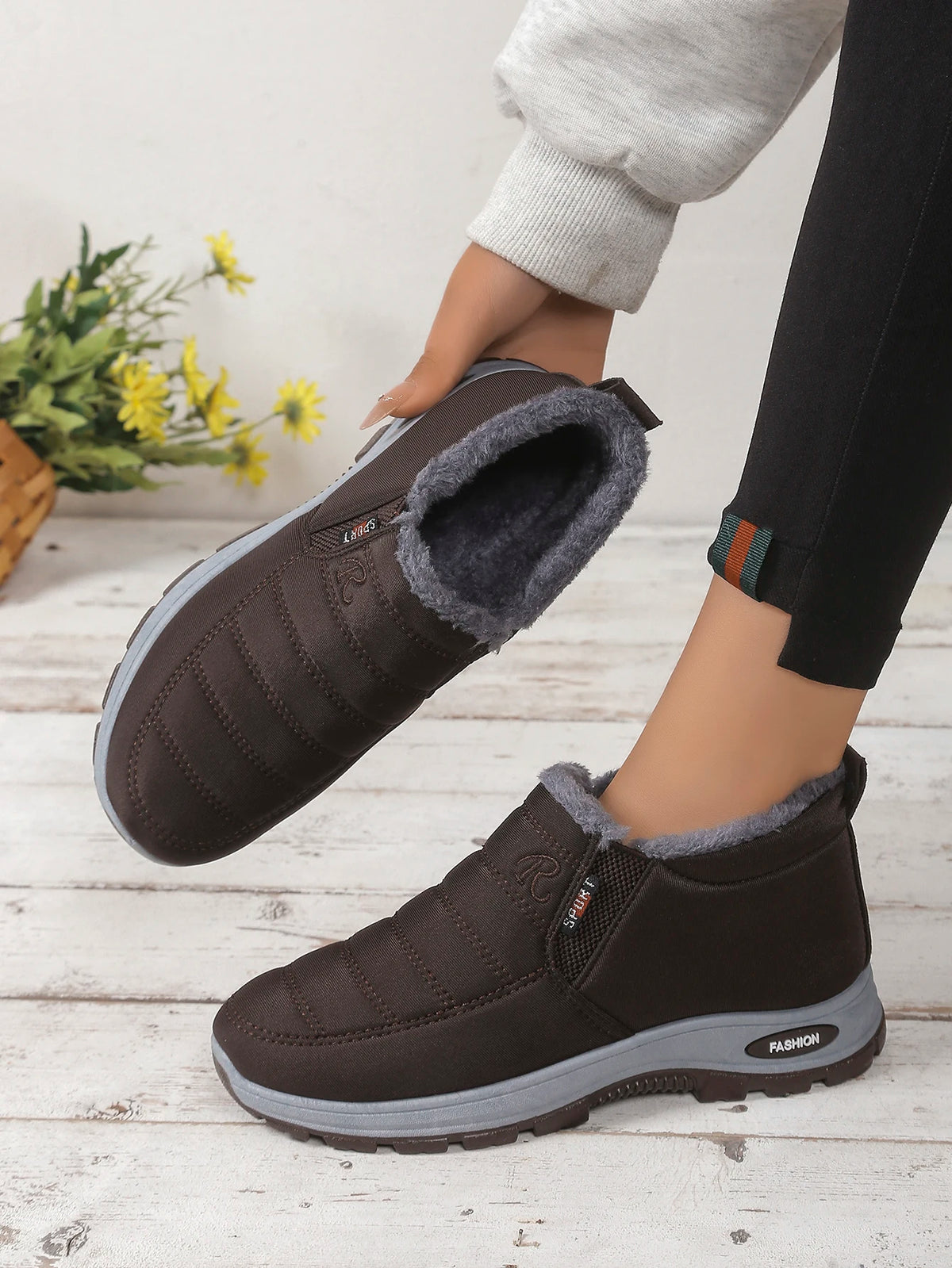 Gevoerde instapsnowboots voor dames - afbeelding 10