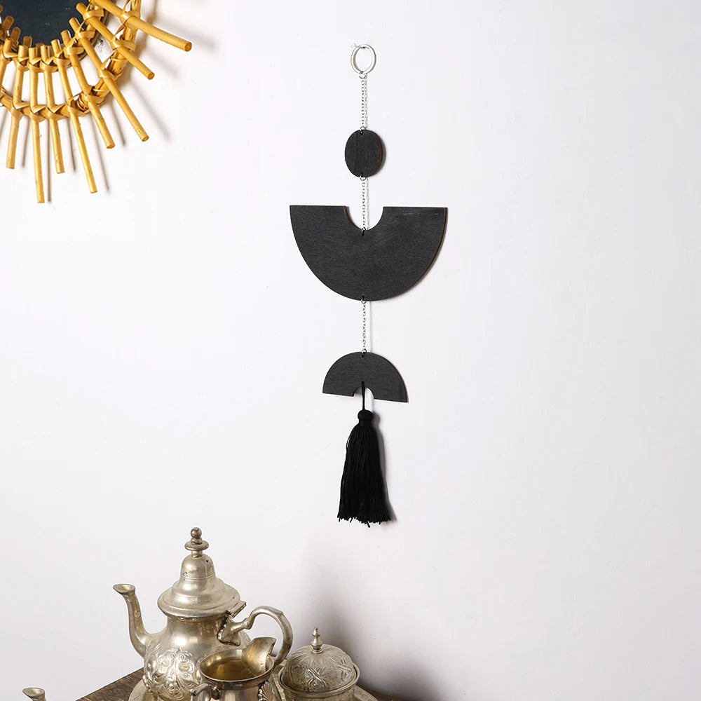 Boho houten wanddecoratie met macramé details