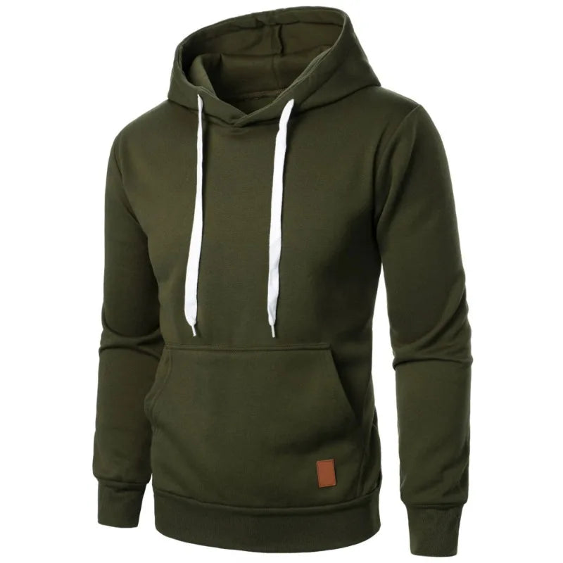 Effen herenhoodie met trekkoord - afbeelding 10