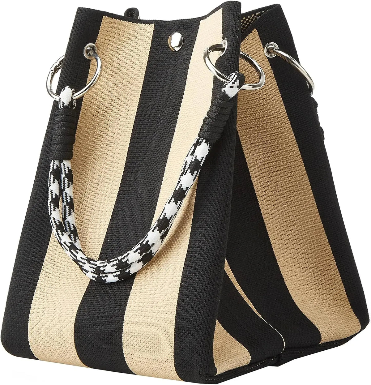 Gestreepte gebreide mini-tas - afbeelding 5