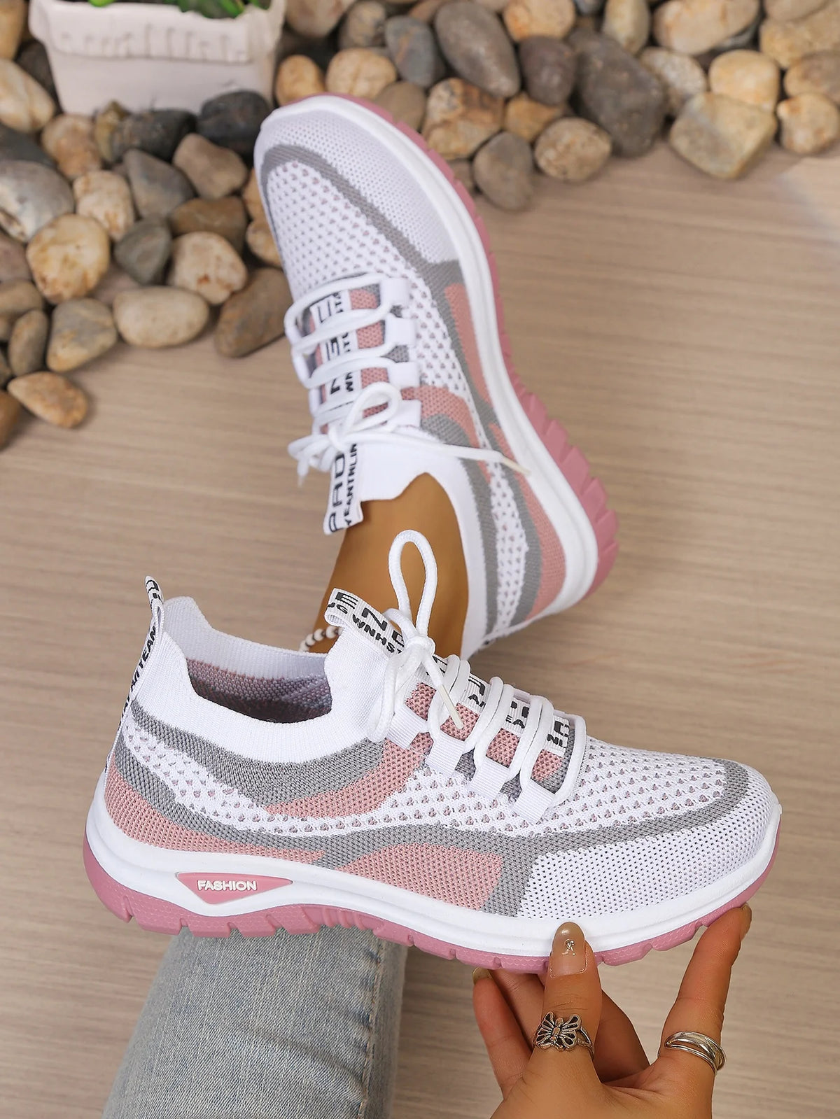 Tweekleurige gebreide sneakers - afbeelding 24