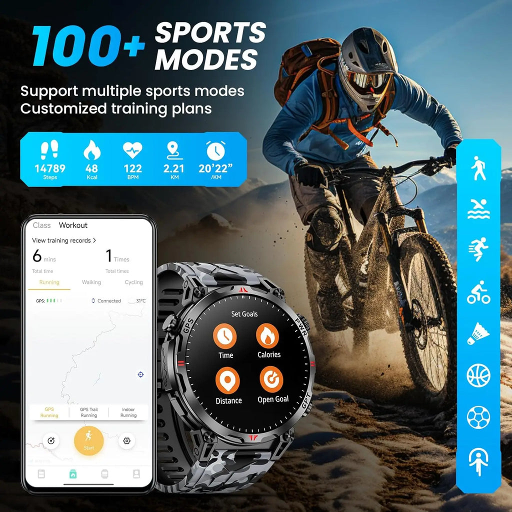 Outdoor GPS Sports Smartwatch voor heren