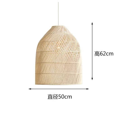 Handgeweven rotan LED hanglamp