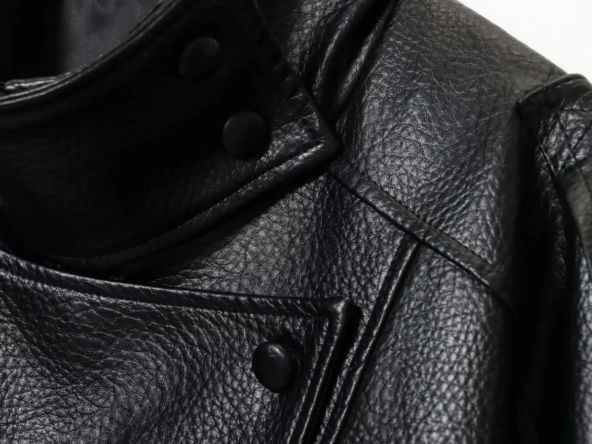 Oversized leren jack - afbeelding 11