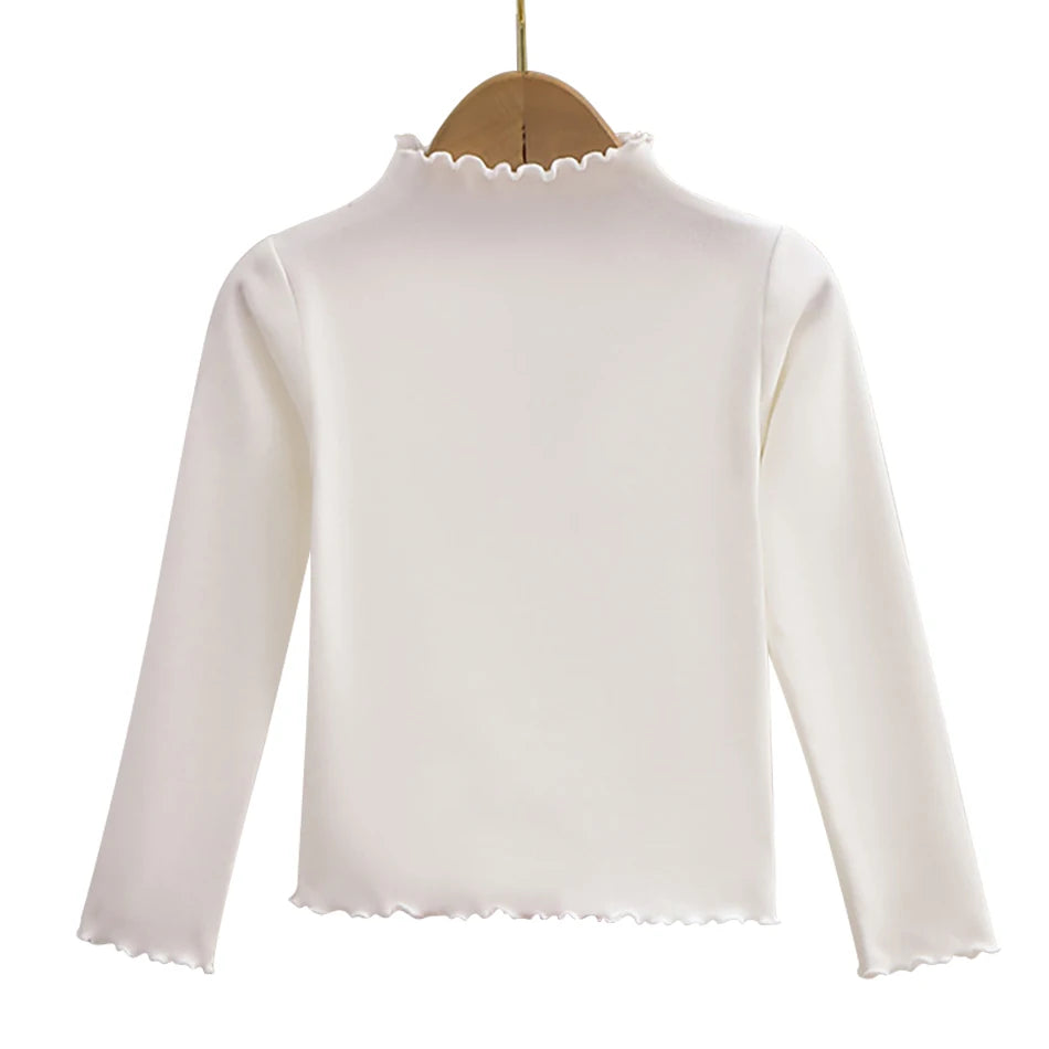 Meisjesshirt met ruchekraag