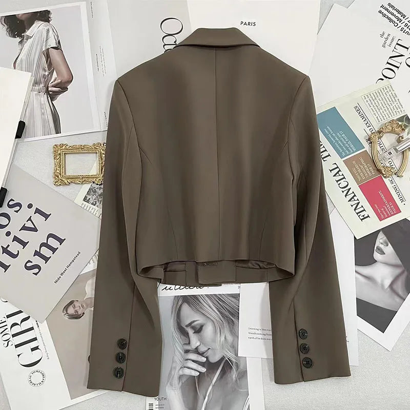 Korte blazer met reverskraag - afbeelding 8