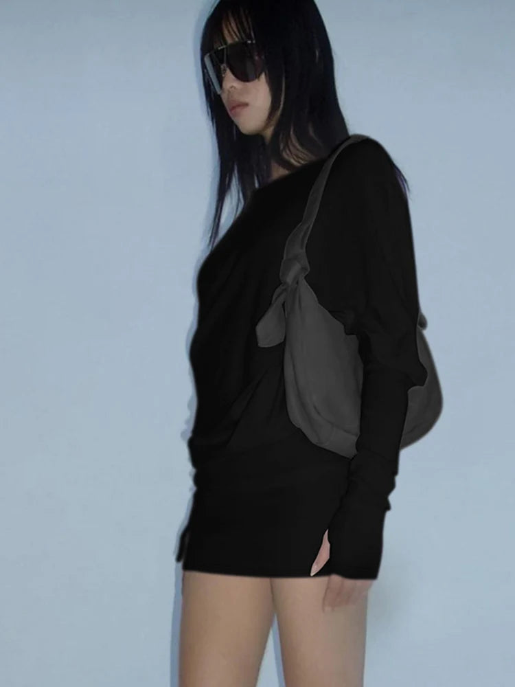 Off-shoulder jurk met vleermuismouwen - afbeelding 5