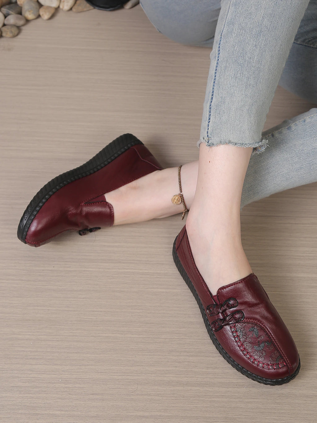 Damesloafers met bloemmotief - afbeelding 11