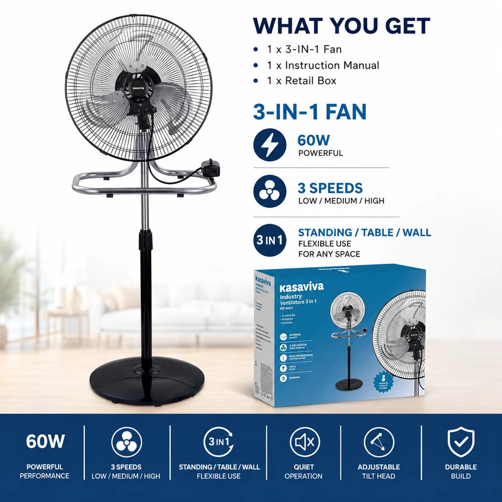 3-in-1 Metalen Ventilator XL