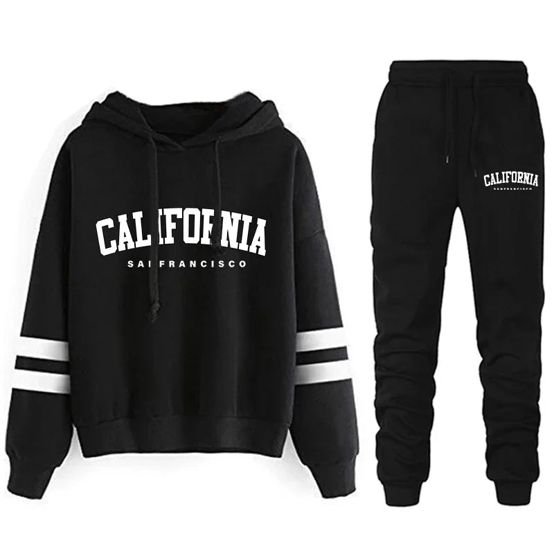 Gestreept hoodie-trainingspak