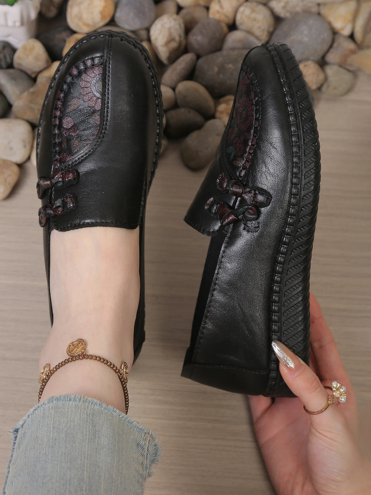 Damesloafers met bloemmotief - afbeelding 16