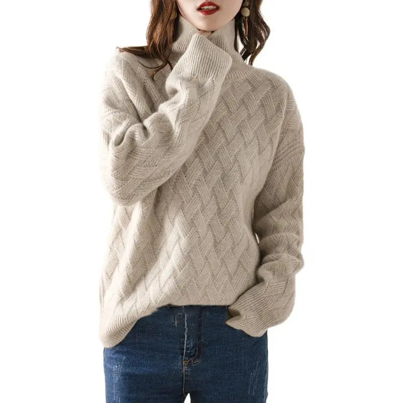 Oversized coltrui met vlechtpatroon - afbeelding 4