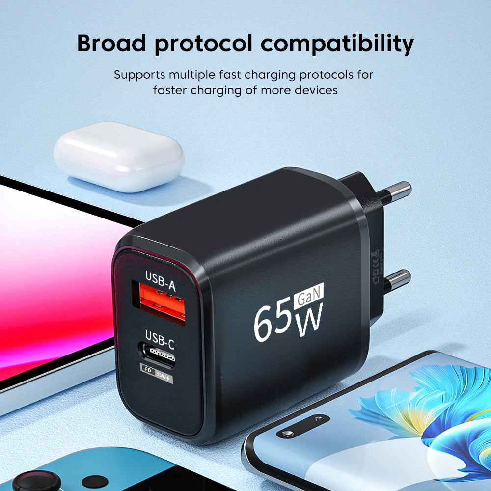 65W GaN USB-C snellader