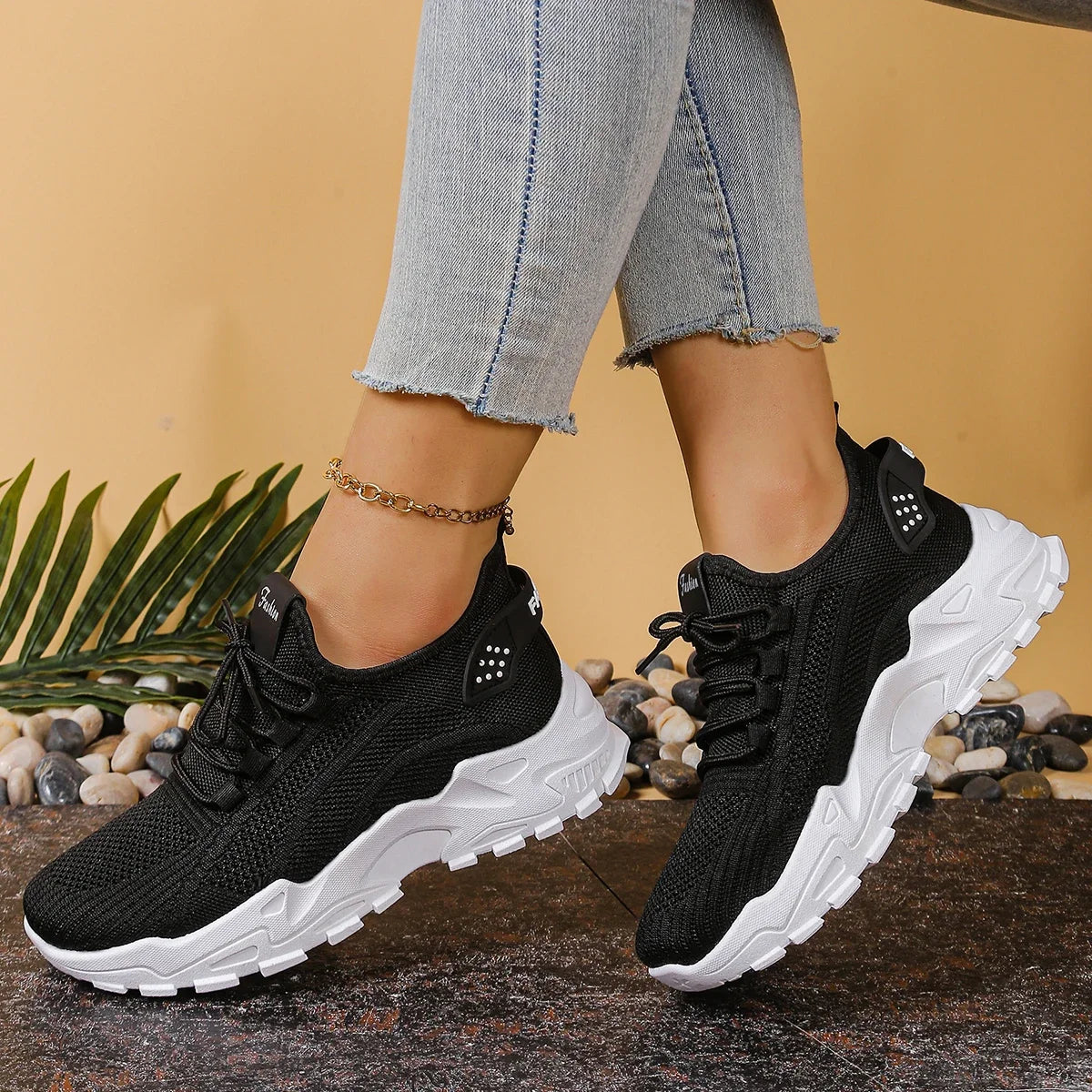 Chunky gebreide plateausneakers - afbeelding 32