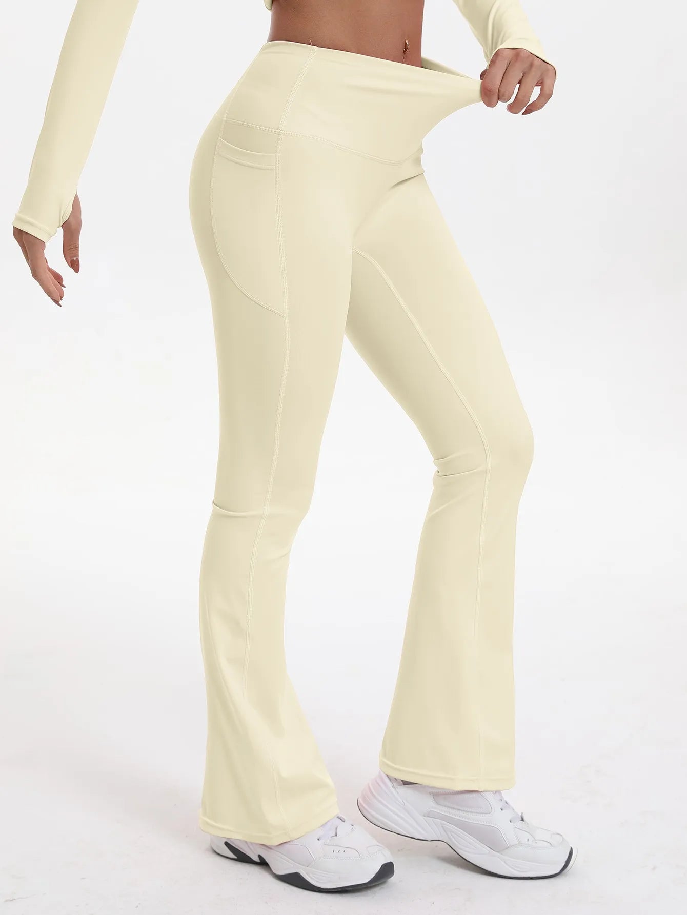 Bell-bottom yoga leggings voor dames
