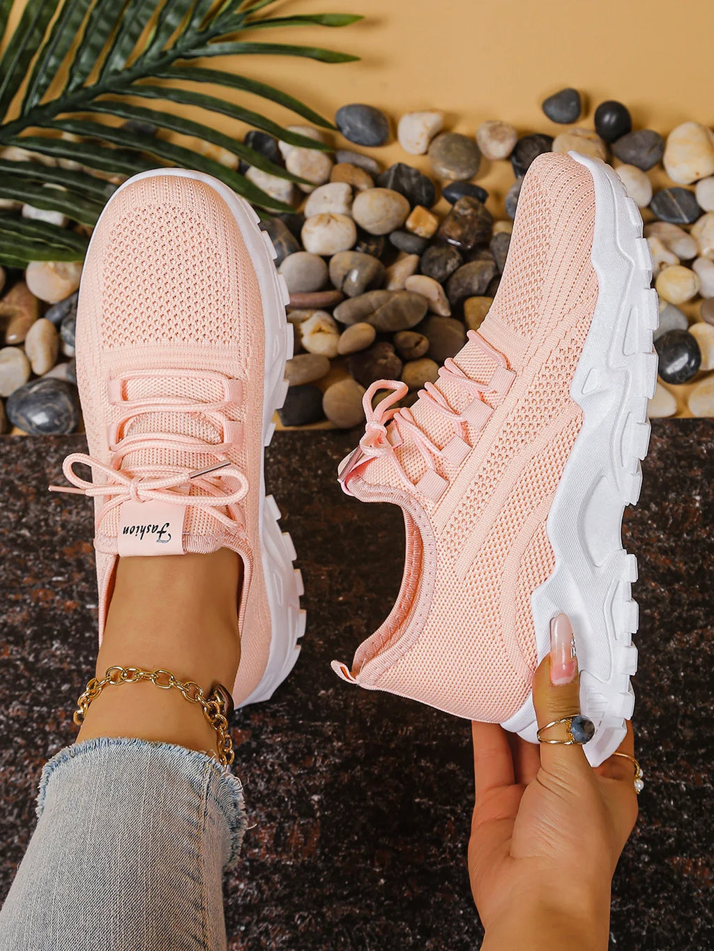 Chunky gebreide plateausneakers - afbeelding 26