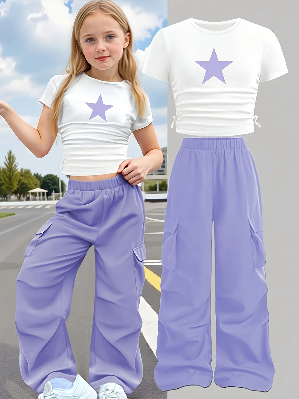 2-delige zomerset met sterrenprint