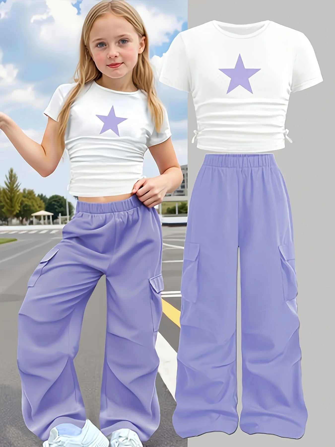 2-delige zomerset met sterrenprint