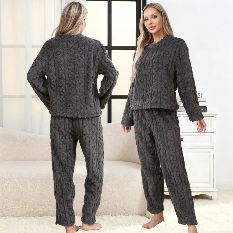 Teddy pyjamaset met kabelmotief - afbeelding 4
