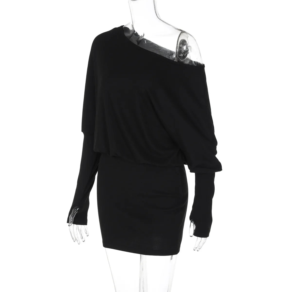 Off-shoulder jurk met vleermuismouwen - afbeelding 20