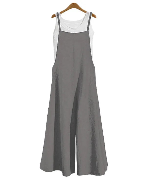 Dames wide-leg jumpsuit met bandjes