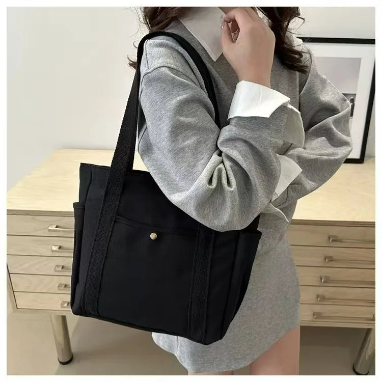 Canvas shopper met vakken - afbeelding 4