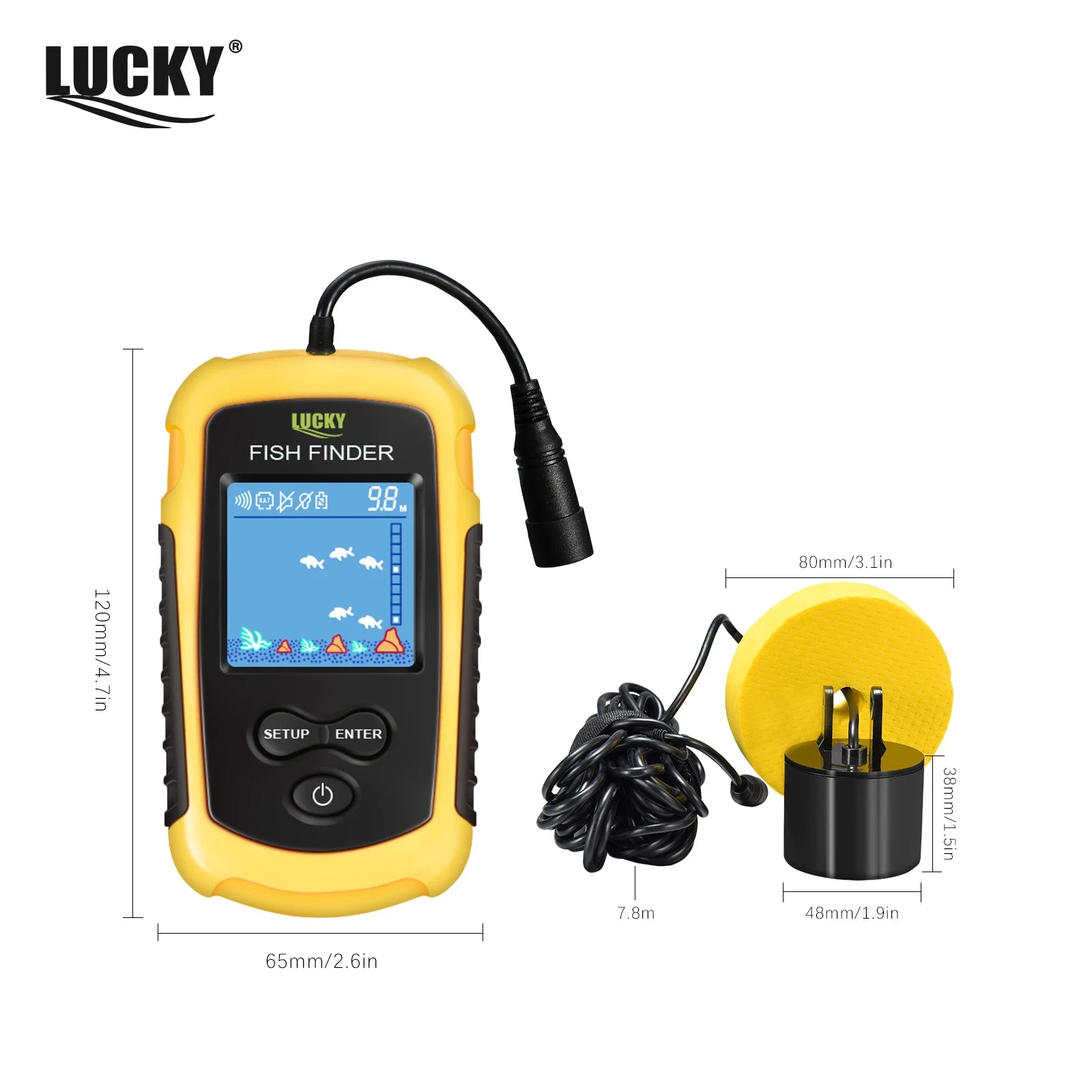 Draagbare sonar fish finder