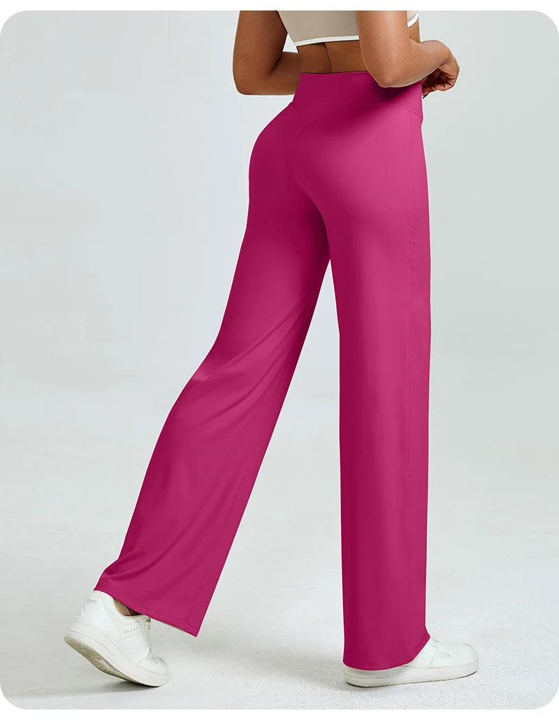 High waisted straight leg yoga pants voor dames
