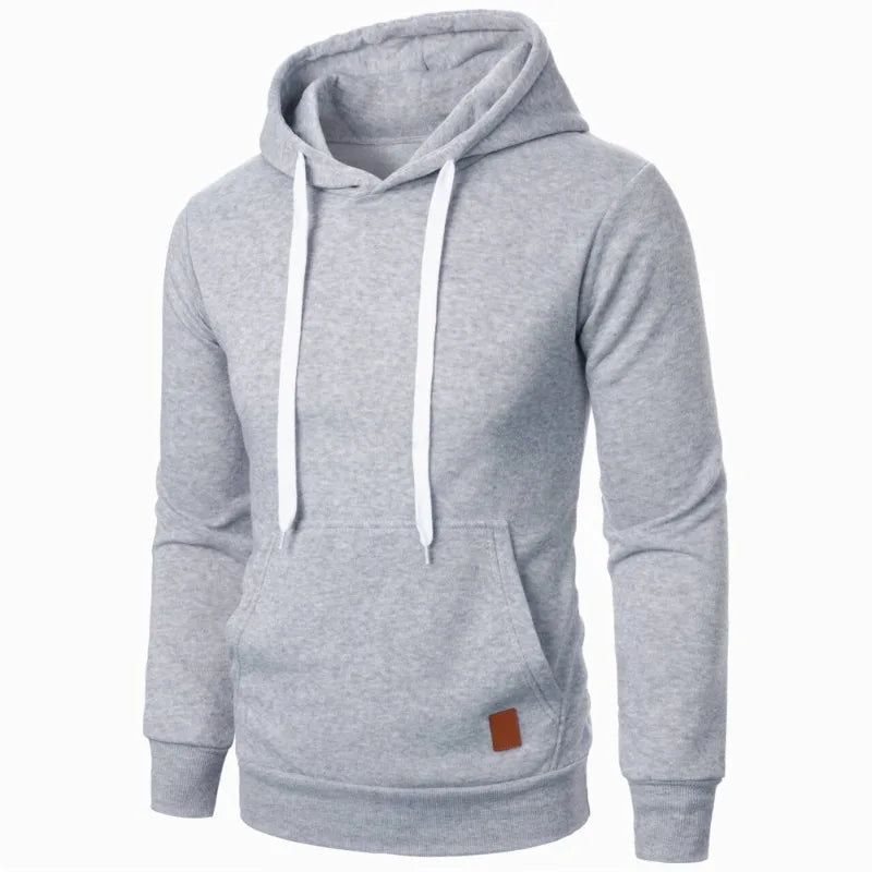 Effen herenhoodie met trekkoord - afbeelding 5
