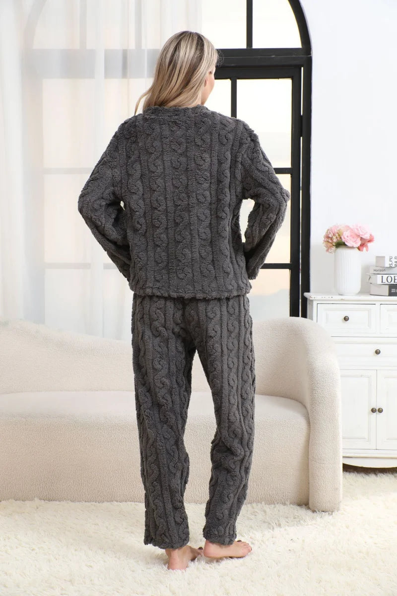 Teddy pyjamaset met kabelmotief - afbeelding 13