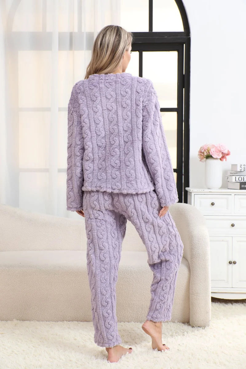 Teddy pyjamaset met kabelmotief - afbeelding 17