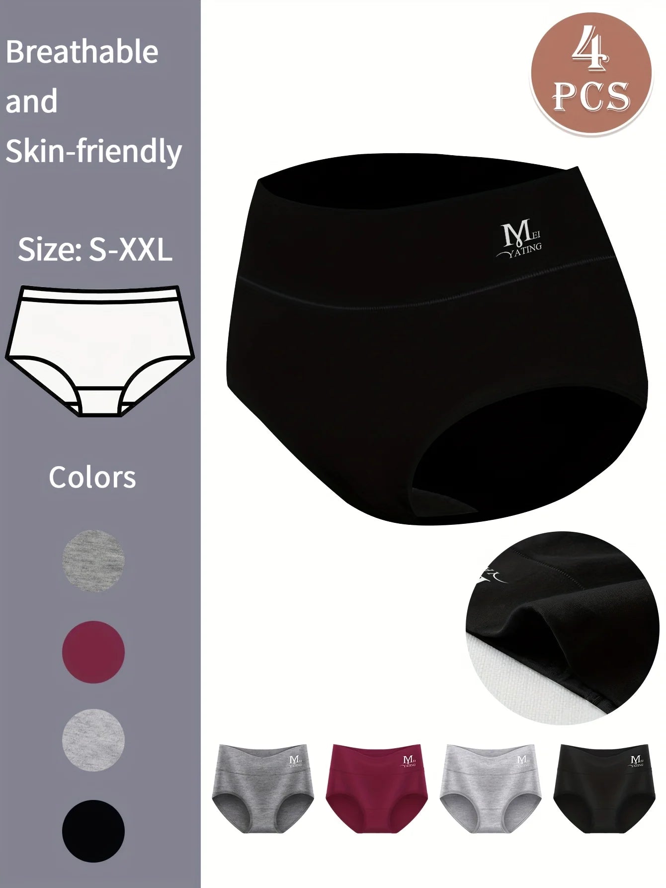 4-delige high-waisted dames slips