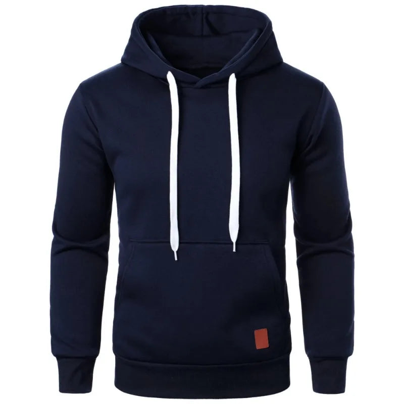 Effen herenhoodie met trekkoord - afbeelding 18