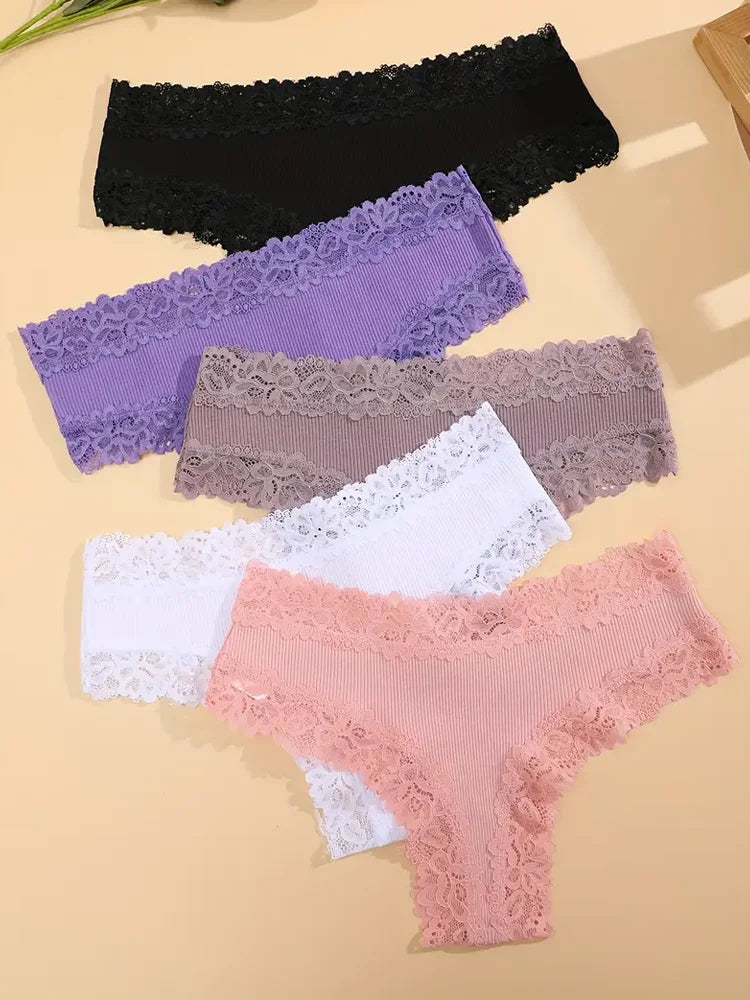 Katoenen kanten slips 5-pack - afbeelding 37